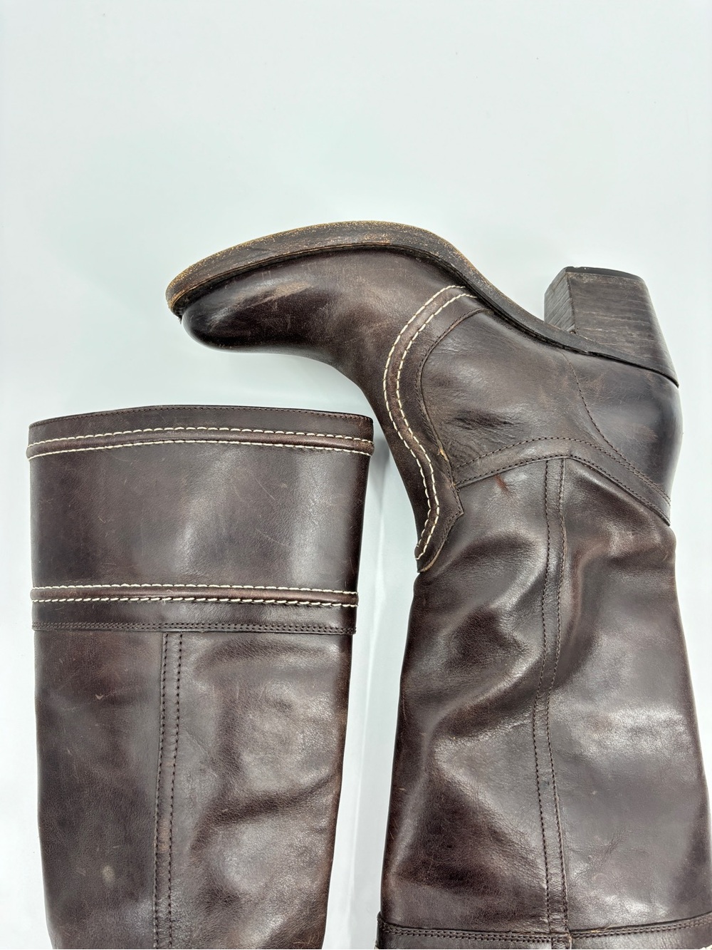 Frye Jane Brown Leather Calf Boots 77231 - Picture 7 of 16
